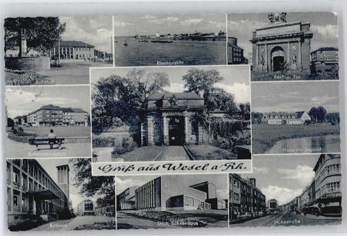 Wesel Bahnhof, Berliner Tor, Bahnhofsvorplatz, Zitadelle, Haus der Jugend, Hohestraße, Städtisches Bühnenhaus, Rathaus