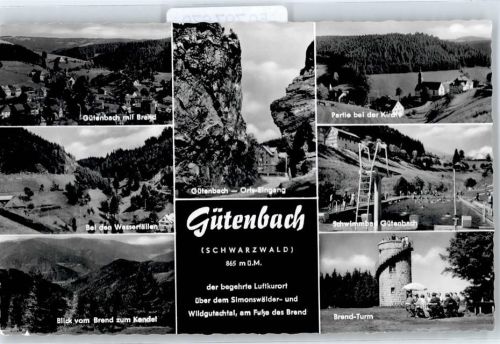 78148 W7741 Gütenbach - Teilansichten, Schwimmbad, Brand-Turm