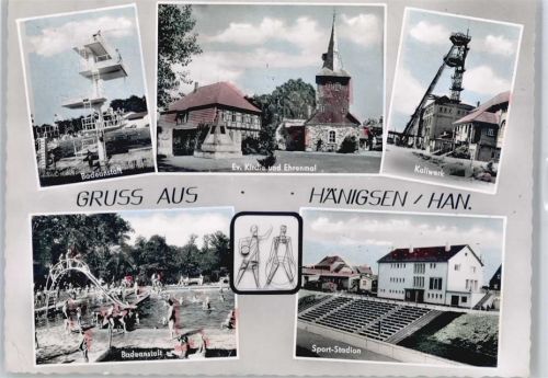 Hänigsen Schwimmbad, Kaliwerk, Kirche, Ehrenmal, Sport-Stadion