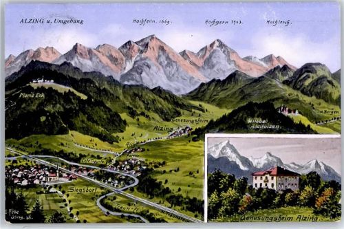 Alzing Genesungsheim, Hochfelln, Hochgern, Maria Eck, Siegsdorf, Sign. E. Felle