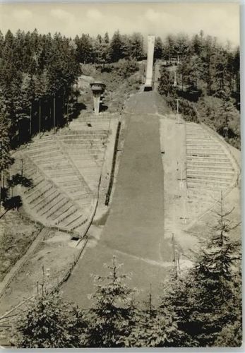 Klingenthal 1965 Aschberg Schanze Foto AK