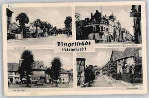 Dingelstädt Bahnhofstrasse , Grabenstrasse , Marke entfernt