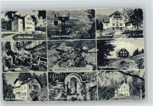 Sankt Radegund Villa Sonnenhof Schöckel-Seilbahn Kurhaus Turok-Partie Stubenberghaus Villa Elisabeth Ung. Madonna Birkenhof