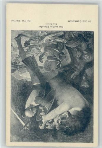 1913 sign Paul Robert Der rechte Kämpfer Ritter Sagen Mythen
