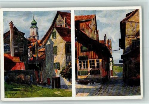 Lindau Künstlerkarte - Gerberschänzle 1924 AK