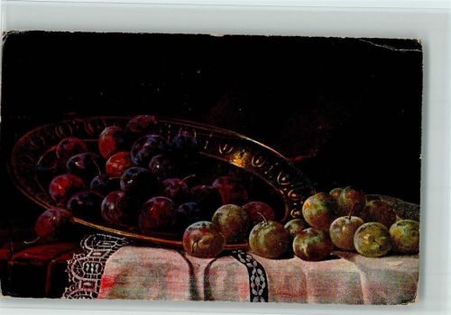 Obstschale mit Früchten , Eckknick