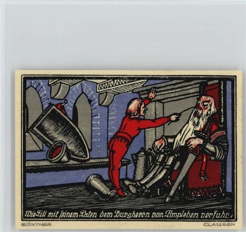 Kneitlingen 1921 Serie 2 b Litho Notgeld Eulen