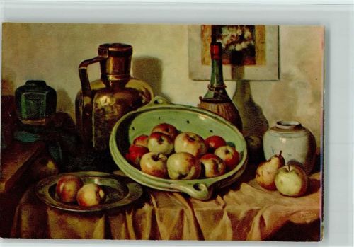 Obstschale, Früchte, Weinkrug AK