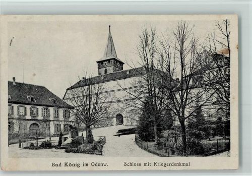 Bad König 1917 Schloss mit Kriegerdenkmal