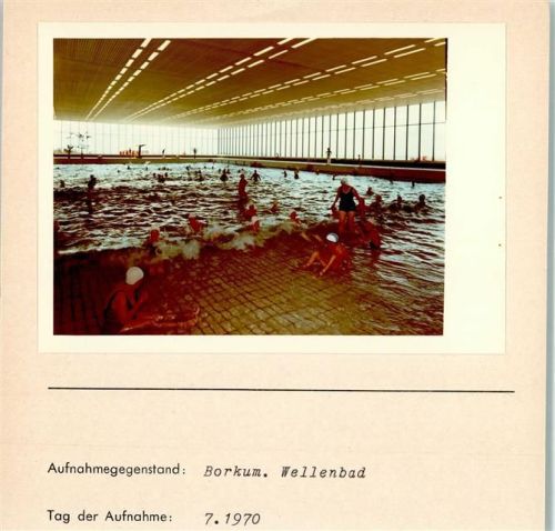 Borkum Wellenbad Innenaufnahme Foto montiert auf Karton
