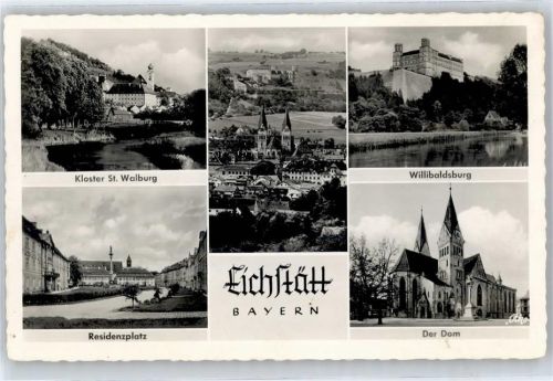 Eichstätt Kloster St. Walburg, Residenzplatz, Teilansicht, Willibaldsburg, Dom