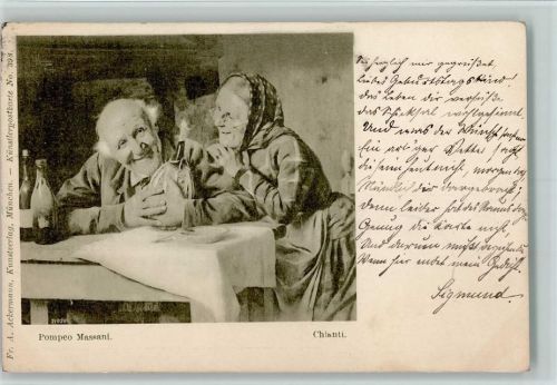1899 Ackermann Kunstverlag Nr. 398 - Pompeo Massani - Chianti - Altes Ehepaar