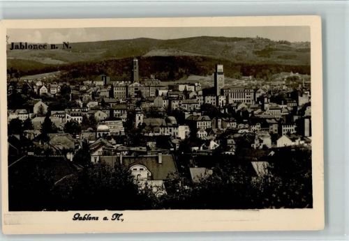 Jablonec n. Nisou 1939 Teilansicht AK