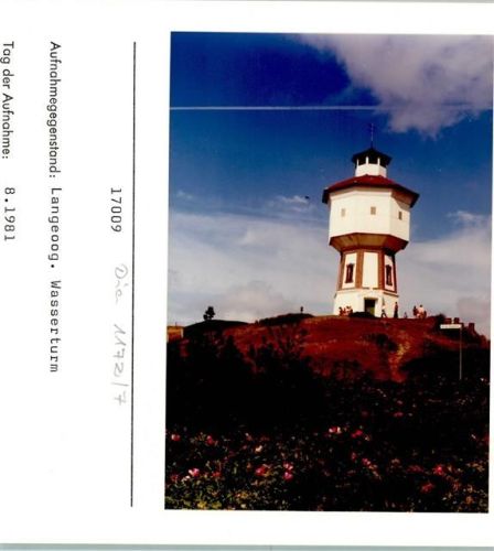 Langeoog Wasserturm Foto montiert auf Karton