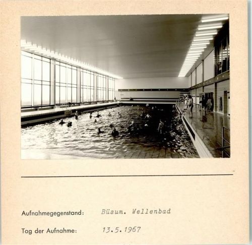 Büsum Wellenbad Innenaufnahme Foto montiert auf Karton
