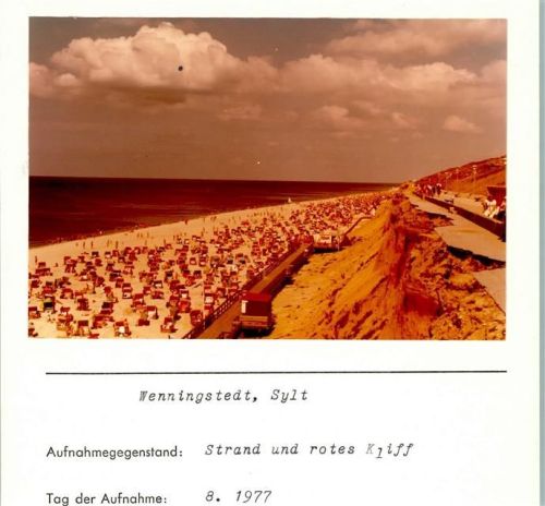Wenningstedt Strand und rotes Kliff Foto montiert auf Karton
