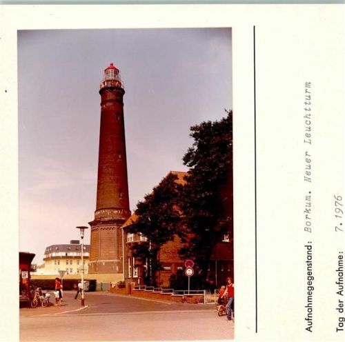 Borkum Neuer Leuchtturm Foto montiert auf Karton