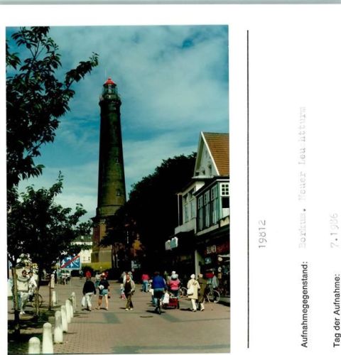 Borkum Neuer Leuchtturm Foto montiert auf Karton