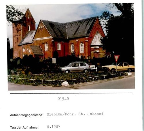 Nieblum St Johannis Kirche Foto montiert auf Karton