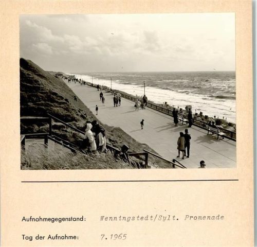 Wenningstedt Promenade Foto montiert auf Karton