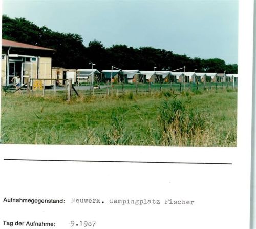Hamburg-Insel Neuwerk Foto montiert auf Karton Campingplatz Fischer