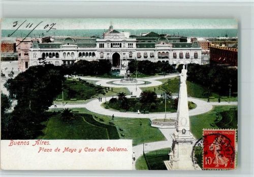 Buenos Aires 1907 Plaza de Mayo y Casa de Gobierno