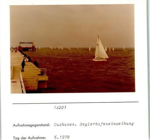 Cuxhaven Alte Segler Seglerhafeneinweihung Foto montiert auf Karton