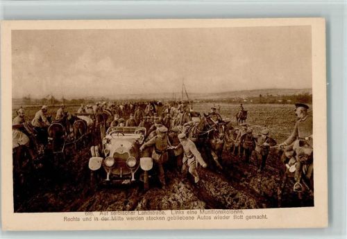 WK I - Munitions-Kolonne auf serbischer Landstraße -