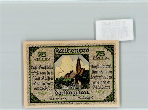 Rathenow Notgeld Dame Stielglas