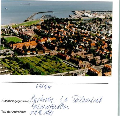 Cuxhaven Fliegeraufnahme Foto montiert auf Karton