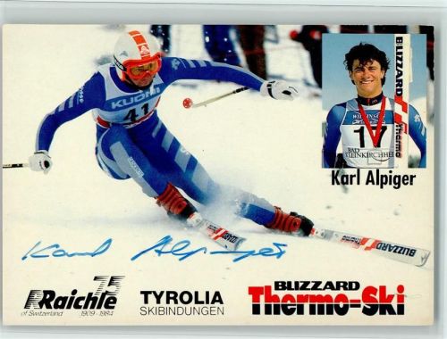 Karl Alpiger 1985 mit Autogramm