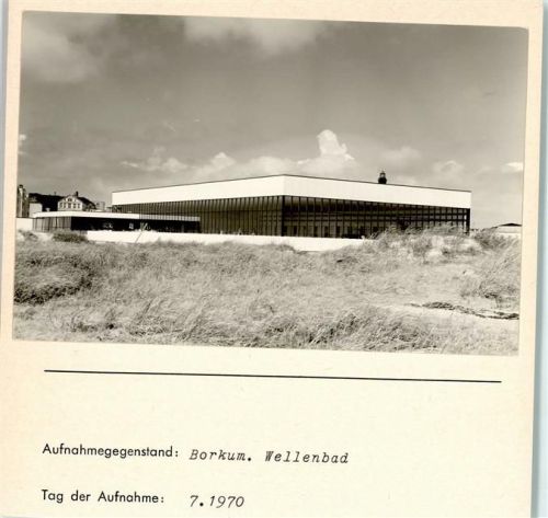 Borkum Wellenbad Leuchtturm Außenaufnahme Foto montiert auf Karton