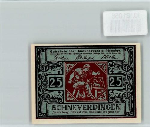 29640 W3043 Schneverdingen - Notgeld Schuster