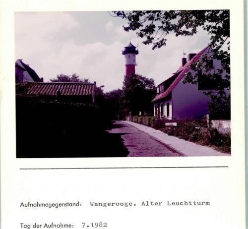 Wangerooge Alter Leuchtturm Foto montiert auf Karton