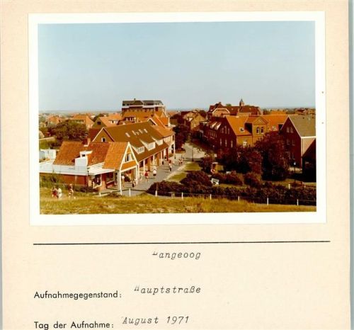 Langeoog Hauptstraße Foto montiert auf Karton