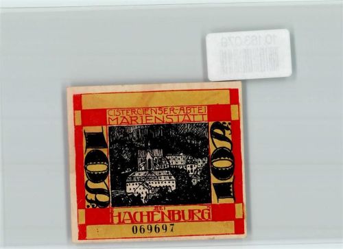 Hachenburg Notgeld Cistercienser-Abtei Marienstatt