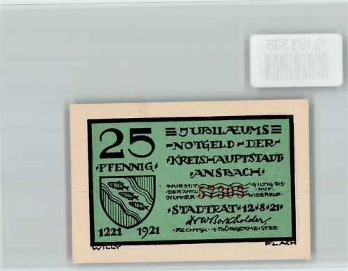 Ansbach Notgeld Scherenschnitt Der wilde Markgraf