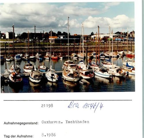 Cuxhaven Alte Segler Yachthafen Foto montiert auf Karton