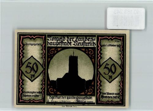 Neustrelitz Notgeld Scherenschnitt