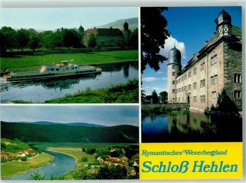 Hehlen Rückseite mit Abschürfungen bzw Kleberesten Schloss Schiff