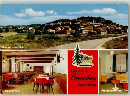 Brennberg Rückseite mit Abschürfungen bzw Kleberesten Gasthaus J. Hirschberger
