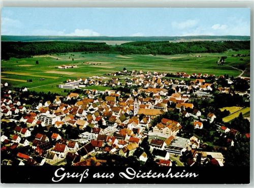 Dietenheim Fliegeraufnahme Rückseite mit Abschürfungen bzw Kleberesten
