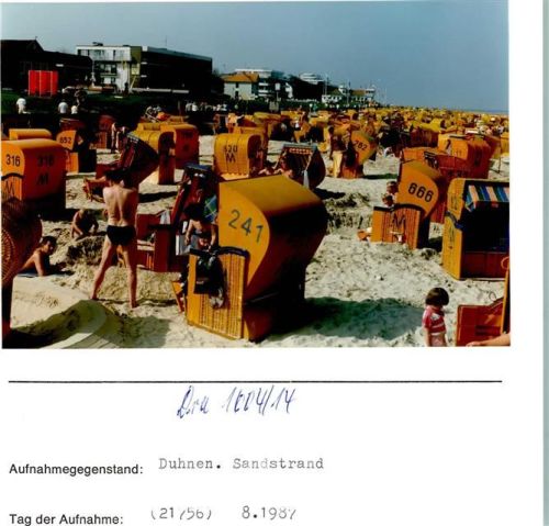 Duhnen Strandleben Foto montiert auf Karton
