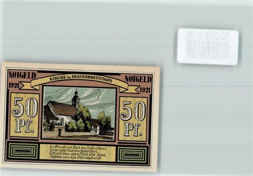Frauenbreitungen Notgeld 50 Pfennig Kirche