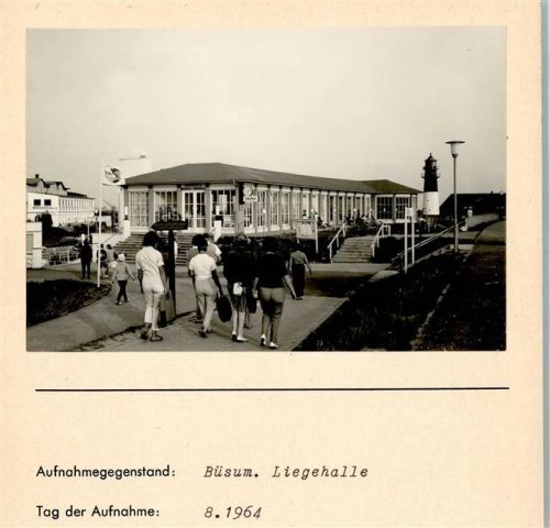 Büsum Liegehalle Leuchtturm Foto montiert auf Karton