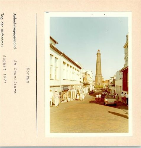Borkum Am Leuchtturm Foto montiert auf Karton