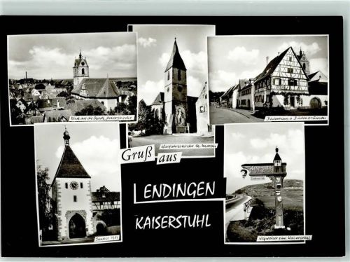 Endingen Rückseite mit Abschürfungen bzw Kleberesten Stadttor Wallfahrtskirche St. Martin