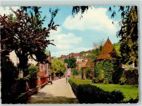 Büdingen Lohsteg Rückseite mit Abschürfungen bzw Kleberesten