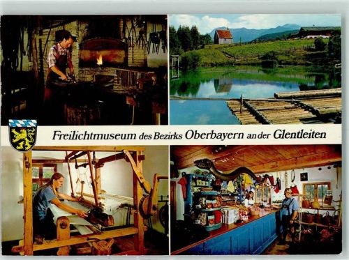 82439 W8119 Großweil - Freilichtmuseum Schmiede Holzkapelle Weberei Kramerladen