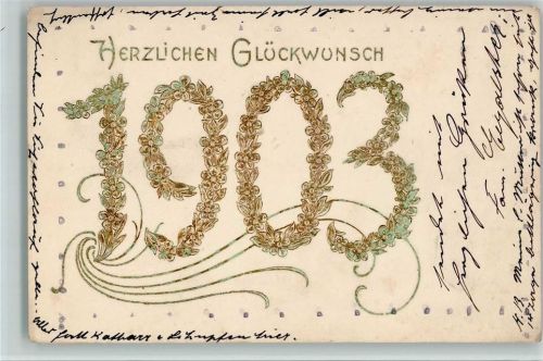 1902 Neujahr 1903, Golddruck AK